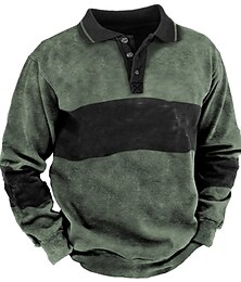 abordables -Homme Sweat-shirt Tactique bleu marine Marron Vert Gris Col Polo Bloc de Couleur Sport & Loisir Quotidien Fête Polyester Streetwear Basique Occasionnel Printemps & Automne Vêtement Tenue Pulls Capuche