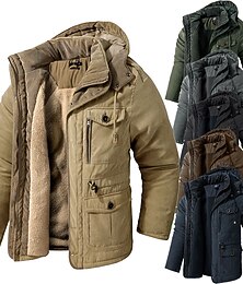 preiswerte -Herren Steppjacke Vlies Draussen warm Winterjacken Mantel Camping / Wandern / Höhlenforschung Dunkelgrau Schwarz Blau Braun Grün
