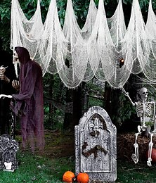 levne -halloweenská gáza strašidelná látka černá síťovina pavučina výzdoba halloween horor house party dekorace