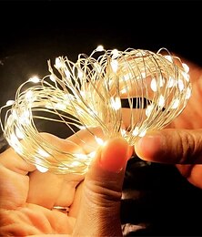 billige -led lysstreng usb/batteri drevet kobbertråd fe lys krans til fest bryllup julelys dekor