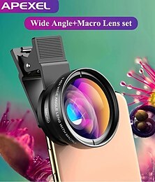 baratos -kit de lentes de telefone 0,45x super grande angular & 12.5x macro micro lente hd câmera lentes para iphone 6s 7 xiaomi mais celulares