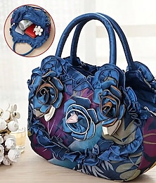 cheap -Women's Handbag Silk Party Daily Flower Durable Anti-Dust Solid Color Black Red Blue