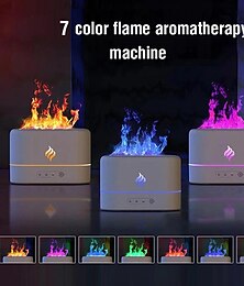 cheap -Simulation Flame Ultrasonic Humidifier Aromatherapy Diffuser 7 Colors Lighting Diffuser USB Free Filter Essential Oil Diffuser Air Freshener For Bedroom Travel