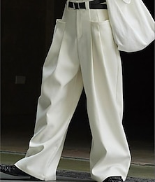 abordables -Homme pantalon de costume Pantalon Pantalon de costume Poche Plein Confort Respirable Extérieur du quotidien Sortie Mode Décontractées Noir Abricot