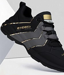 voordelige -Voor heren Sneakers Hardloopschoenen Sportschoenen Opvulling Transparant Zacht Hulp Wandelen Hardlopen PU Leder Zomer Lente Zwart Wit