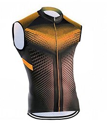 abordables -Hombre Mujer Chaleco de Ciclismo Sin Mangas Bicicleta Camiseta con 3 bolsillos traseros MTB Bicicleta Montaña Ciclismo Carretera Transpirable Secado rápido Suave Bandas Reflectantes Negro / naranja