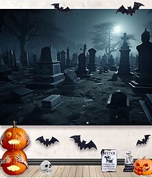 Недорогие -Хэллоуин ужас висит гобелен стены искусства большой гобелен фреска декор фотография фон одеяло занавеска для дома спальня гостиная украшения кладбище череп паук летучие мыши украшения на Хэллоуин