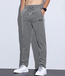 preiswerte -Herren Hose Hosen Freizeithose Stretchhose Tasche Glatt Komfort Atmungsaktiv Outdoor Täglich Ausgehen Modisch Brautkleider schlicht Schwarz Hell Gray