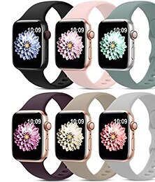 economico -Confezione da 6 Cinturino sportivo Compatibile con Cinturino dell'Apple Watch 38mm 40mm 41mm 42mm 44mm 45mm 49mm Regolabili Traspirante Donne Uomini Silicone Cinturino di ricambio per iwatch Ultra 2