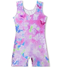 voordelige -Kinderdanskleding Gymnastiek Turnpakje / Onesie Prints Gesplitst Voor meisjes Prestatie Opleiding Mouwloos Hoog Polyester