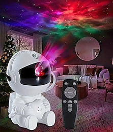 お買い得  -ABS 材料宇宙飛行士投影ランプ白/黒ハウジング USB 電源部屋の装飾に適した投影フェスティバル誕生日ギフト