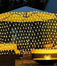 billige -Lysslynger LED Varm hvit Hvit Rød LED Net Mesh strenglys Vanntett Koblingsbar 220 V