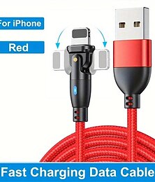 economico -180 cavo dati a gomito cavo di ricarica rotante qc3.0 protocollo di ricarica rapida corrente 3a5a adatto per telefoni Android di tipo c