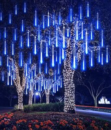 abordables -pluie de météores lumières 8pcs 30cm tubes extérieur 11.8 pouces glaçon lumière de chute de neige pour la décoration de noël led décoration chute goutte chaîne lumière