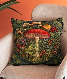 economico -fodera per cuscino doppio lato 1 pz fantasia fungo morbida federa decorativa quadrata federa per camera da letto divano del soggiorno poltrona