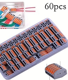 ieftine -60 de bucăți conectori piulițe de sârmă - kit de conectori de sârmă de îmbinare compact - kit de sortiment de cablare rapidă 28-12 AWG