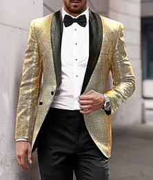ieftine -paiete bărbați anii 70 disco retro blazer petrecere strălucitor jachetă casual model la un singur piept cu un singur nasture negru argintiu visiniu albastru regal auriu 2024