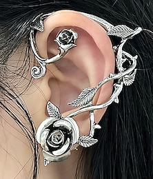ieftine -manșete pentru urechi elf trandafiri accesorii pentru urechi zână de flori pentru femei adulți punk gotic pentru petrecere de carnaval de Halloween mardi gras