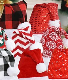 abordables -Papá Noel Gorro navideño Hombre Mujer Chico Chica Navidad Navidad Nochebuena Niños Adulto Fiesta Navidad Poliéster Sombrero