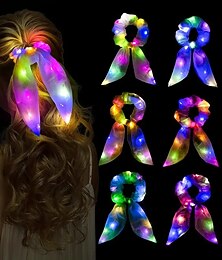 お買い得  -9 個入りのこのきらびやかなネオンちょう結びヘアゴムで見た目を明るくしましょう。