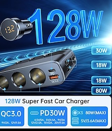 economico -Caricabatteria per auto 3 in 1 adattatore di ricarica rapida USB per presa accendisigari multifunzione c28