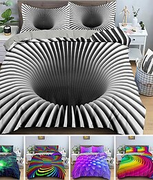 voordelige -3d beddengoed vortex print print dekbedovertrek beddengoed sets dekbedovertrek met 1 print print dekbedovertrek of sprei, 2 kussenslopen voor dubbel/queen/king