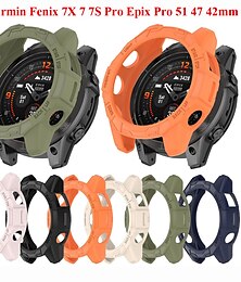 cheap -Watch Case Compatible with Garmin Fenix 7 Pro / Fenix 7S Pro / Fenix 7X Pro / Epix Pro 51mm / Epix Pro 42mm Rugged Dust Proof Bumper Full Cover TPU Watch Cover