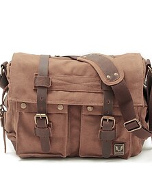 economico -Per uomo Borsa a tracolla Borsa a tracolla Tela Cuoio Esterno Per uscire Grigio scuro Verde militare Nero carbone