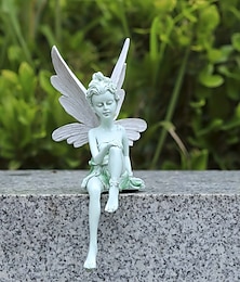 お買い得  -1pc 妖精像庭の装飾妖精魔神像樹脂工芸品花妖精庭の装飾