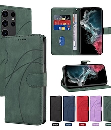 abordables -teléfono Funda Para Samsung galaxia S25 Ultra S23 S22 S21 S20 Ultra Plus FE A54 Note 20 Ultra 10 Plus A73 Tarjetas billetera con correa de muñeca Ranuras para tarjetas Caballete Diseño Geométrico TPU