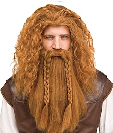 abordables -perruque viking & barbe par lacey costume halloween cosplay parti perruques