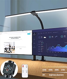economico -lampada da tavolo a doppia testa con clip a led con telecomando lampada da tavolo per architetti per l'illuminazione dell'home office 5 modalità di colore e 5 dimmerabili