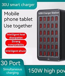 halpa -150w multi-usb-laturi 30-porttinen usb-pikalatausasema universaali carregador portatil iphone 13 samsung xiaomi ipad tabletille