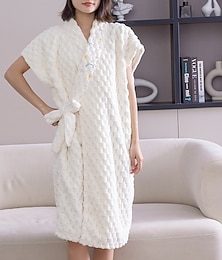 abordables -serviette de bain portable enveloppant confortable polaire de corail très absorbante spa de plage peignoirs de gym slip robe bain douche couvrir robe tube vêtements de nuit robe de nuit robe de
