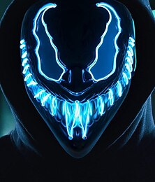 abordables -Máscara de Halloween, luz LED de purga con iluminación, máscara de Deadpool, disfraz aterrador para carnaval, fiesta de cosplay, disfraces fáciles de Halloween
