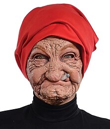 levne -halloween latexová pokrývka hlavy hororová pokrývka hlavy stará žena ochrana obličeje latexová pokrývka hlavy pro halloweenskou maškarní karnevalové kostýmy