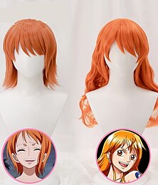 billiga -ett stycke nami cosplay peruker värmebeständigt syntetiskt hår anime party peruk orange karneval fest peruk