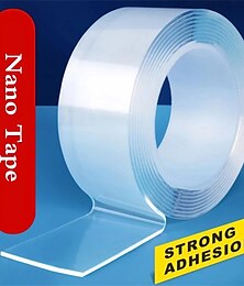 billige -1 Roll 5M  2/3/5cm Width Transparent Double Sided Tape Nano Self-Adhesive Tape No Trace Reusable Tape Glue Sticker for Car Kitchen Bathroom