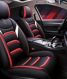 abordables -Nouveau coussin de siège de voiture en cuir dessin animé tout compris coussin de siège unique de voiture à cinq places