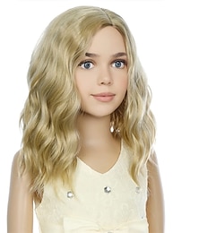 voordelige -Synthetische pruiken Gekruld Asymmetrisch kapsel Machinegemaakt Pruik Blond Roze Gemiddelde Lengte A1 A6 A7 A8 A9 Synthetisch haar Voor meisjes Zacht Naturel Modieus Blond Roze Zwart