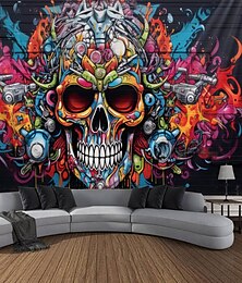 cheap -Halloween Graffiti Skulls Hanging Tapestry Wall Art Large Tapestry Mural Decor Photograph Backdrop Blanket Curtain Home Bedroom Living Room Decoration  Decorations