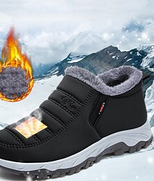 abordables -Botas de nieve térmicas impermeables de invierno para hombre: diseño sin cordones con forro de felpa y suela antideslizante para exteriores en climas fríos