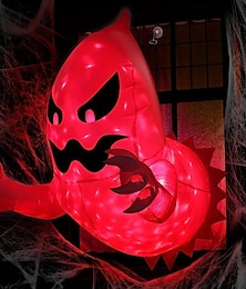 economico -decorazioni gonfiabili di halloween fantasma illuminato all'aperto uscito dalla finestra con luci rotanti fuoco fiamma esplodono spaventose decorazioni di halloween festa all'aperto cortile interno giardino prato decorazione