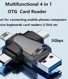 お買い得  -4 in 1 tf メモリカードリーダー otg アダプタライトニング/マイクロ usb/タイプ c usb otg マイクロ sd カードリーダー iphone アンドロイド xiaomi