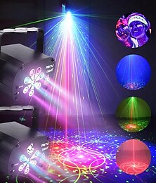 رخيصةأون -جديد usb led المرحلة ضوء الليزر ضوئي ديسكو مصباح مع التحكم الصوتي أضواء حزب الصوت للمنزل dj الليزر تظهر حزب مصباح