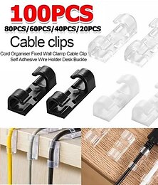 economico -100/80/60/20pcs cavo organizzatore clip adesivo caricatore chiusura scrivania wire manager cavo auricolare linea tie fixer gestione usb avvolgitore clip holder
