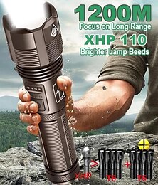 billige -led lommelygte aluminiumslegering xhp50.2 taktisk jagt lommelygte usb genopladelig zoombar lanterne 18650 aaa batteri