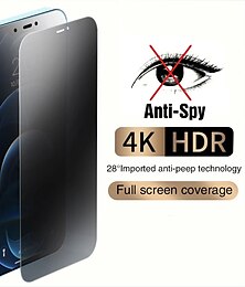 Χαμηλού Κόστους -[συσκευασία 2 τεμαχίων] Προστατευτικά Οθόνης Για Apple iPhone 15 Pro Max Plus iPhone 14 Pro Max Plus 13 12 11 Mini X XR XS 8 7 Σκληρυμένο Γυαλί Anti-Spy προσωπικών δεδομένων Επίπεδο σκληρότητας 9H