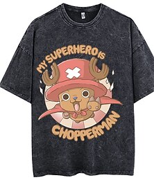 abordables -One Piece Monkey D.Luffy Nico Robin Roronoa Zoro Costume de Cosplay Manches Ajustées T-shirt délavé à l'acide surdimensionné Imprime Art graphique Pour Homme Femme Garçon Enfant Adulte Estampage