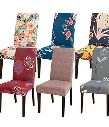 billige -blomster spisestue trekk gårdshus stretch stol sete slipcover spandex vaskbart trekk kjøkkenbeskytter til spisestue bryllupsseremoni slitesterk